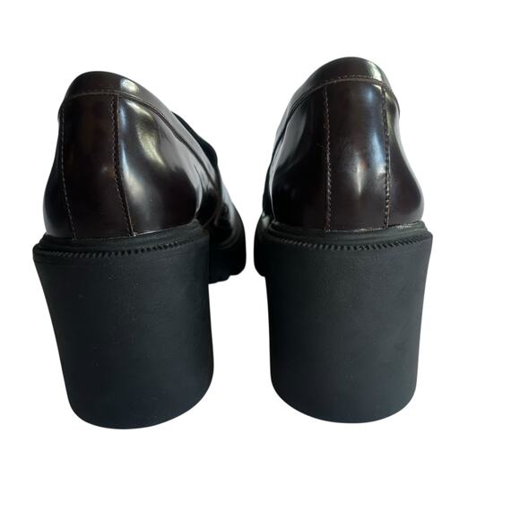 Aldo Brown Chunky Heel Loafers Womens Size 8.5 Block Platform Lug Sole Y2K 90s - Picture 6 of 10